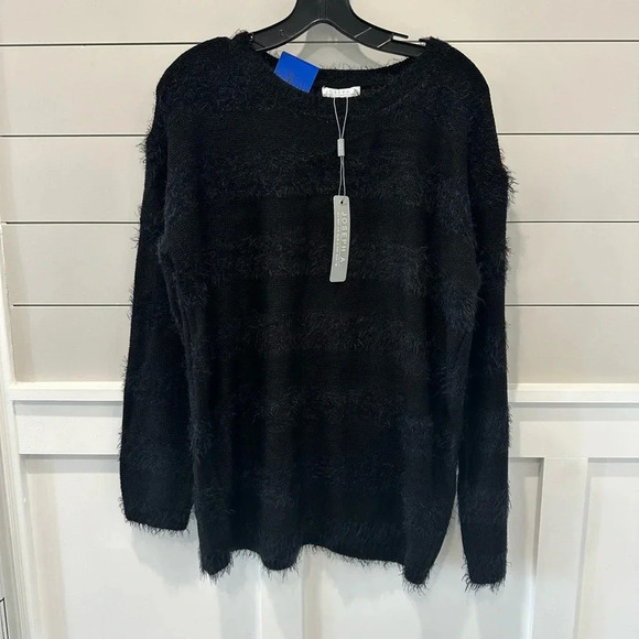 Joseph A Sweaters - Super Soft! JOSEPH A ~ Black on Black Striped Sweater ~ Size Lg NWT